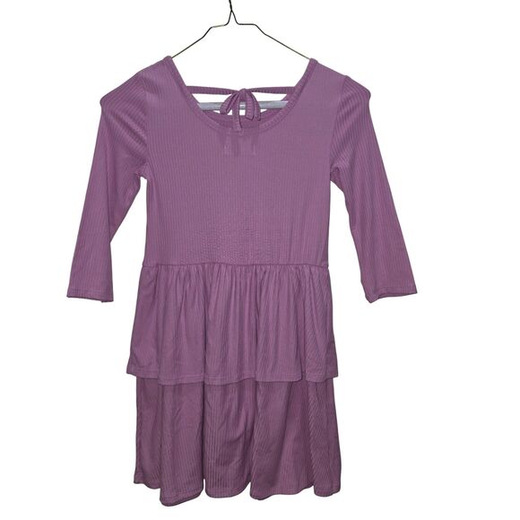 Girls Lilac Tiered Dress Size 6X NWT by Epic Threads – Long Sleeve Ribbed Knit - Picture 3 of 7